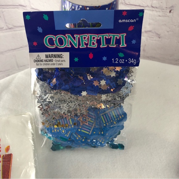 Hanukkah Chanukah Plates Napkins Cups Party Serves 8 “Playful Menorah” NEW - Picture 8 of 12